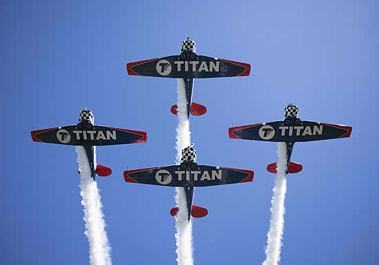 The Titan Acrobatic team in full flight.
