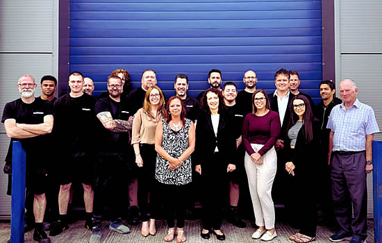 Phil Randell, CEO, with his team at the World Aero wheel and brake MRO facility near Gatwick Airport.