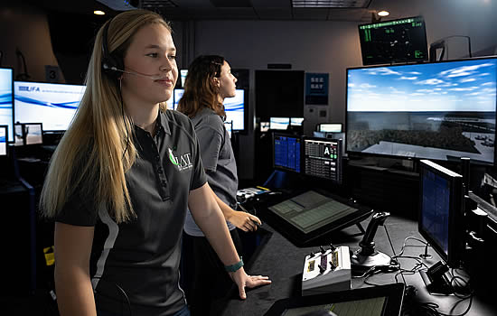 Embry-Riddle students train in the university's newly upgraded Air Traffic Control Tower Lab