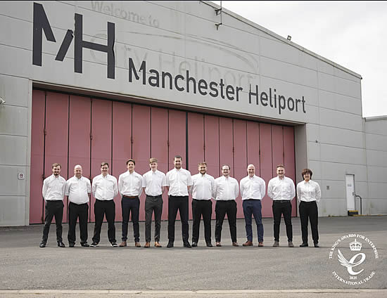 Award-winning Signum Aviation UK team - left to right: Tom Martin, Matt Rowlinson, Adam Walters, Alex Gallo, Sam Orange, Nic Evans,  Brad Cartwright, Joe Bell, Tim Jennings, Andy Cunningham, Michelle Kwan.