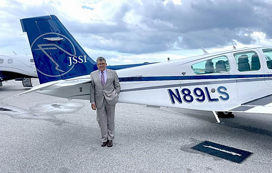 Lou Seno with his Beechcraft Bonanza, N89LS.