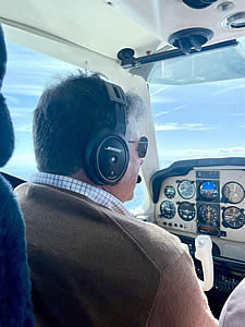 Lou Seno inflight.