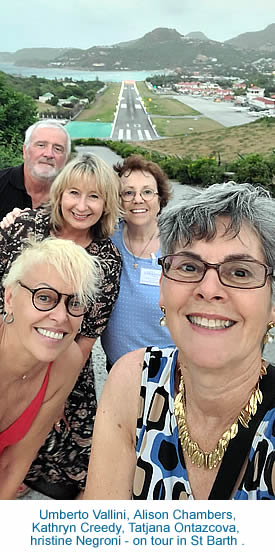 Umberto Vallini, Alison Chambers, Kathryn Creedy, Tatjana Ontazcova, Christine Negroni - on tour in St Barth.