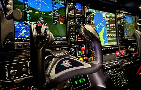 Tecnam P2012 flightdeck.