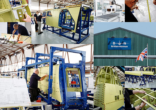 The Britten-Norman Islander production line in development at Bembridge, Isle of Wight.