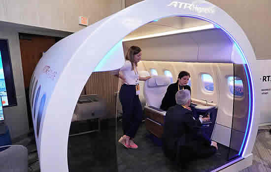 ATR showcased advancements through its ATR HighLine cabin mockup.