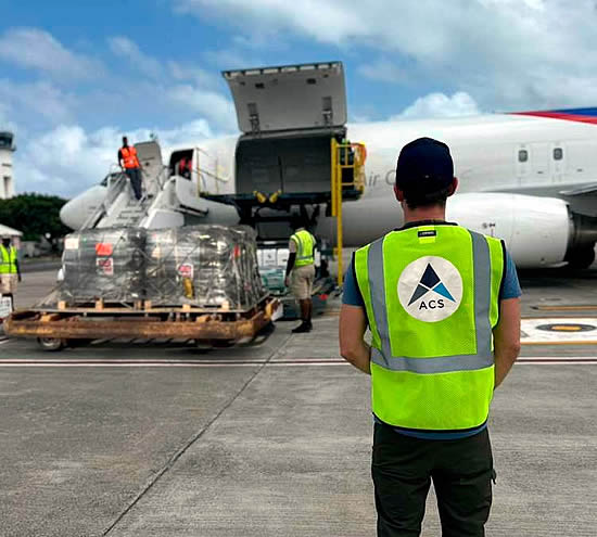 ACS loading relief goods in Antigua for Montego Bay. ACS loading relief goods in Antigua for Montego Bay.