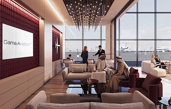 Rendering of Gama Aviation's Sharjah FBO.