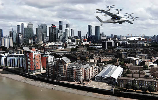 Vertical’s Valo aircraft and Skyports’ London Heliport.
