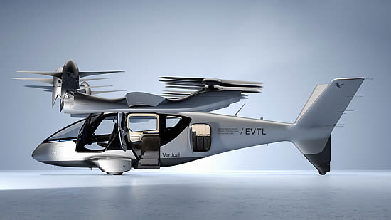 Vertical’s new Valo eVTOL aircraft, which will be flying passengers across the UK network.