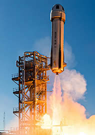 Blue Origin New Shepard lifts off