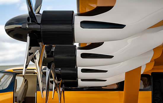 Electra's EL9 uses a blown-lift approach, in which distributed electric propulsors mounted along the wing accelerate airflow to dramatically increase lift at low speeds. Photo: Electra.