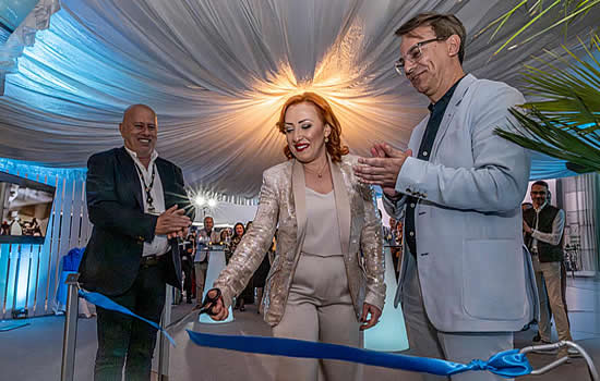 Ribbon Cutting: (L to R) Captain Charles Pace Director General for Civil Aviation, Transport Malta; Sandy Cassar Cardona FBO Manager, DC Aviation Malta; Stanley Bugeja Managing Director, DC Aviation Malta.