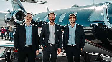 (L to R): Pierre Lassade, SD Aviation; Guillaume Soumier, Textron Aviation; Adrien Dubreuil, SD Aviation.