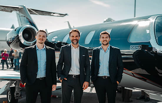 (L to R): Pierre Lassade, SD Aviation; Guillaume Soumier, Textron Aviation; Adrien Dubreuil, SD Aviation.
