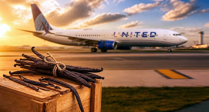 This summer, while United passengers relax in their seats 35,000 feet in the air enjoying onboard service, hundreds of tons of vanilla will also be making a global trip for the third year in a row.