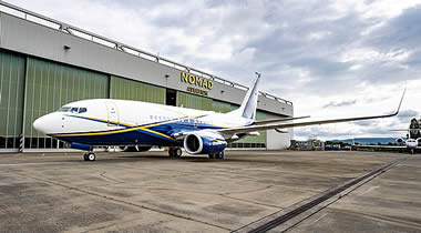 Action Aviation BBJ at Nomad Technics hangar, Basel.