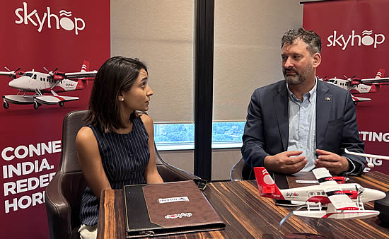 (L to R): Avani Singh, Founder and CEO of SkyHop Aviation and Eric Lithun, Founder and CEO of NOEMI Aerospace. (L to R): Avani Singh, Founder and CEO of SkyHop Aviation and Eric Lithun, Founder and CEO of NOEMI Aerospace.