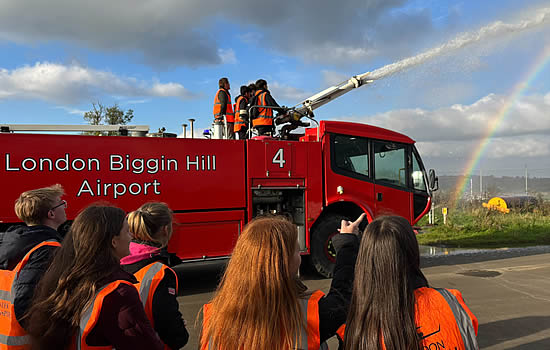 Students taking part in Rescue and Fire Fighting Services at Futures Week.