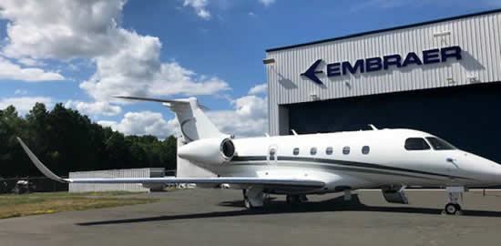 Embraer Executive Jets Service Center at Bradley International Airport, Connecticut, where the Legacy 450 became a Praetor 500.