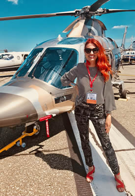 Sonia was fascinated by Leonardo’s latest-generation AW109SP GrandNew light-twin helicopter.